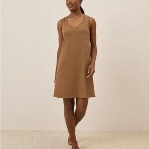 Pact Women's Organic Cotton Softspun A-Line Tank Dress in XL Brown Sugar